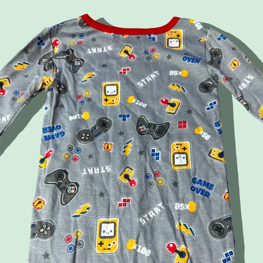 NWT Toddler Little Star Organic Gray Gaming Gameboy Pajama Set Size 4T
